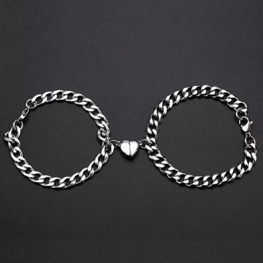 SPLIT HEART CUBAN LINK - Steel - Pure Titanium Steel Adjustable Bracelet for Men & Boys — Steel Bracelets for Men | THE MEN THING