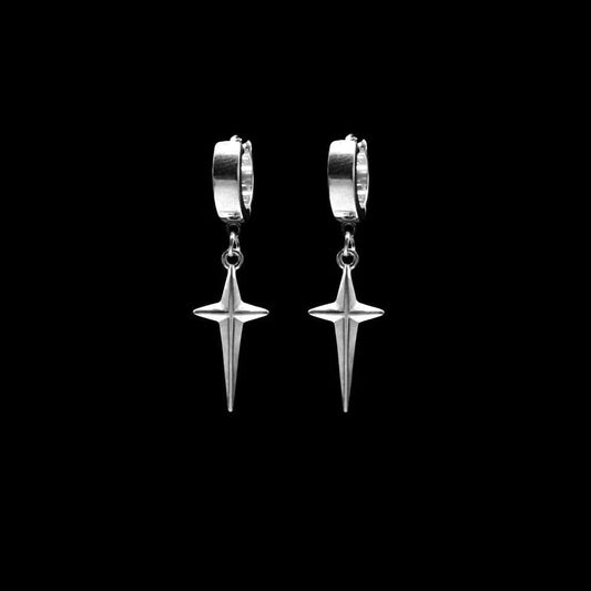 STARLIGHT SILVER - Titanium Steel Hoop Earrings for Men & Boys (2 Pcs) - THE MEN THING