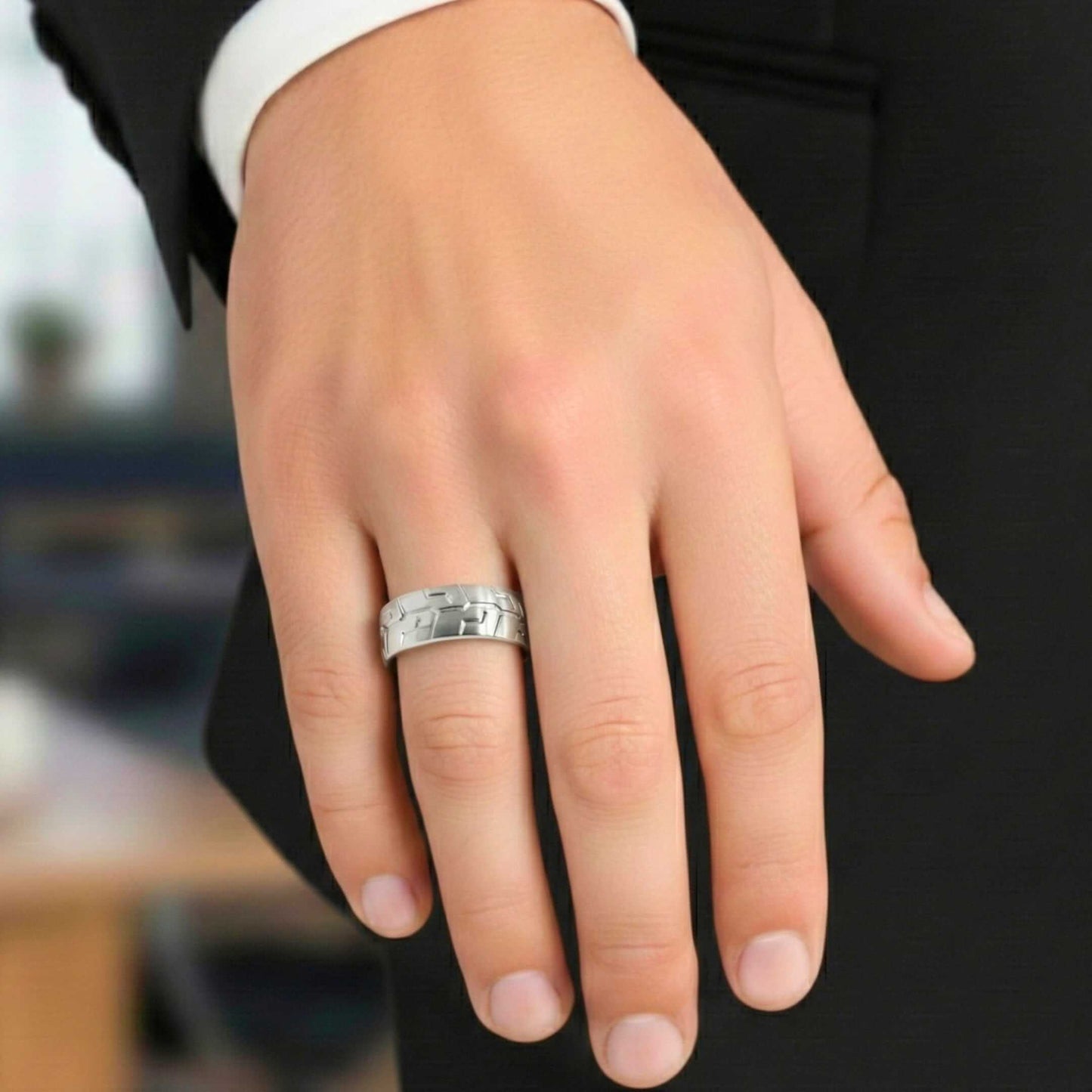 STEEL MATRIX - Pure Stainless Steel Men’s Steel-Plated Ring (Size : 17-22-27) — Rings for Men | THE MEN THING