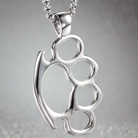STRONG GRIP - Alloy Pendant with Stainless Steel 24inch Round Box Chain, European trending Style for Men & Boy — SS Pendant/ Necklace for Men | THE MEN THING