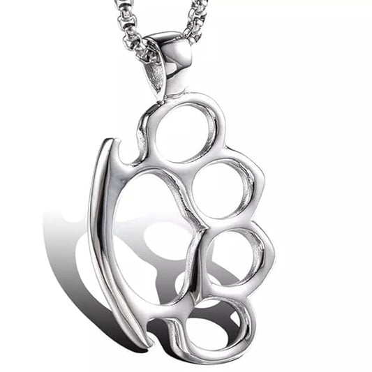 STRONG GRIP (T) - Pure Titanium Steel Pendant with Stainless Steel 24inch Round Box Chain, European trending Style for Men & Boy — SS Pendant/ Necklace for Men | THE MEN THING