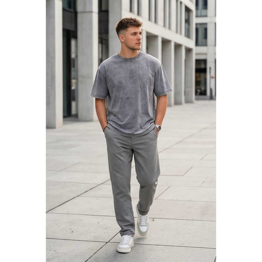 Smoke Acid Wash Oversized T-Shirt - Light Gray — T-Shirt for Men | THE MEN THING