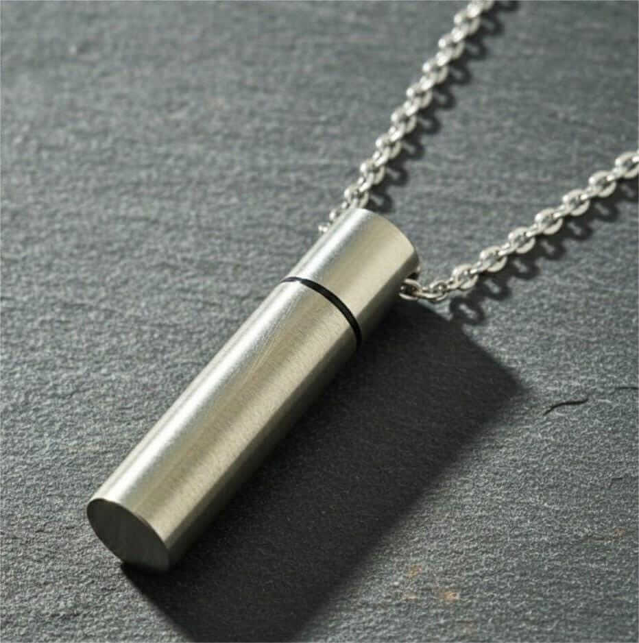 THE SECRET BOX - SILVER - 10mm Titanium Steel Pendant with 24inch Adjustable 4 mm Cable Chain for Men & Boys — SS Pendant/ Necklace for Men | THE MEN THING