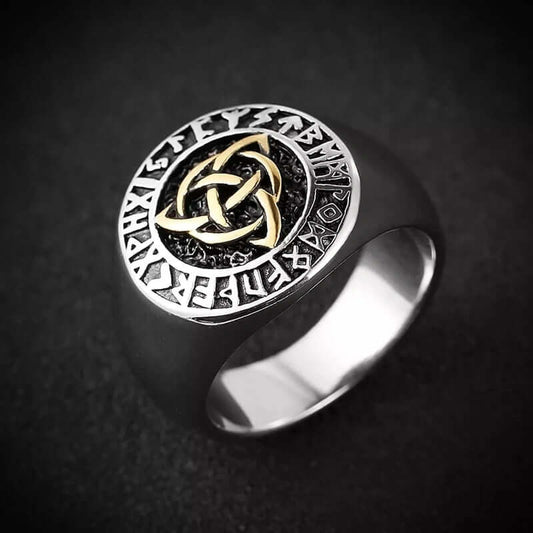 TRINITY KNOT VIKING - Titanium Steel Ring for Men & Boys (17 inch) - THE MEN THING
