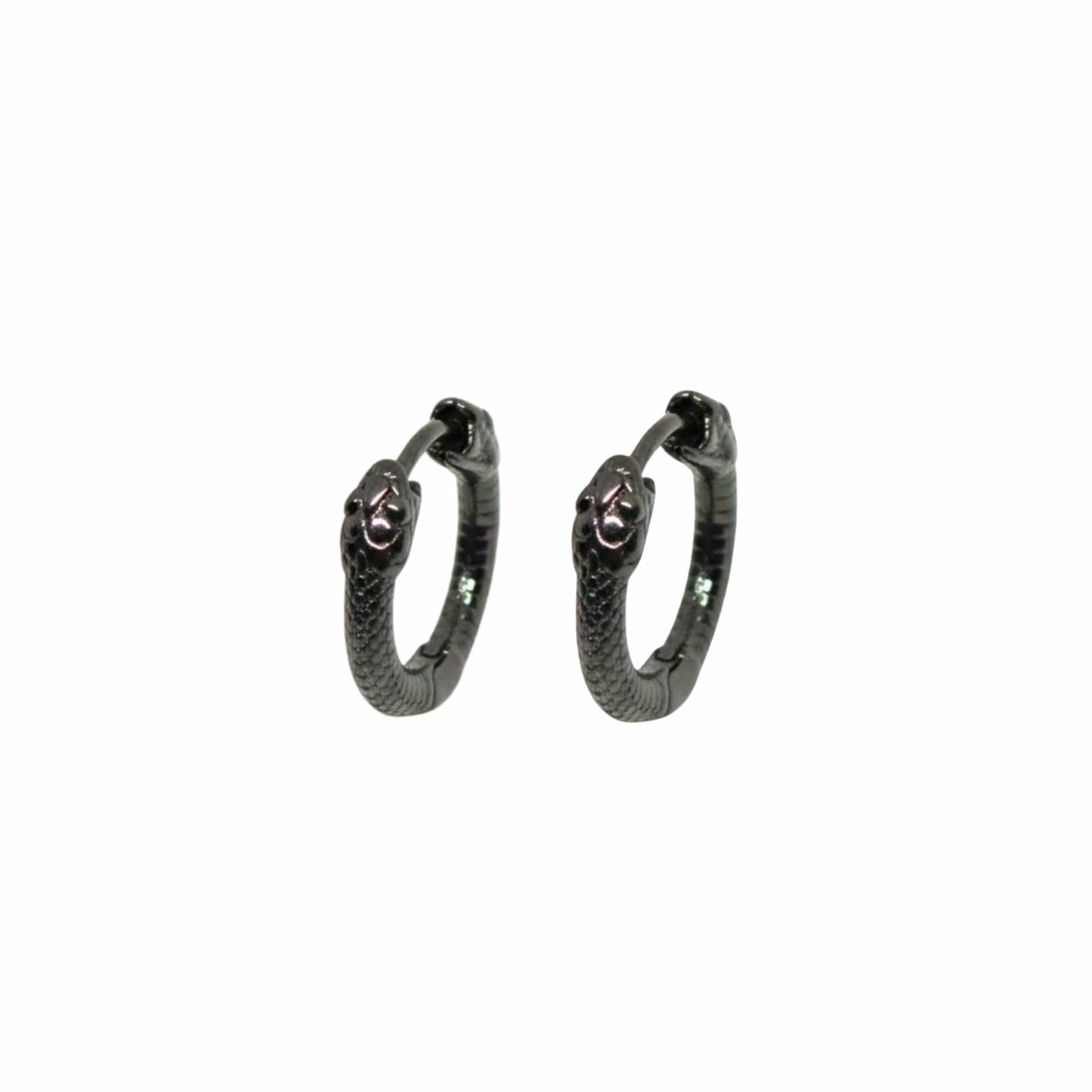 TWIN SERPENT - 4mm Pure Titanium Steel Hoop Earrings for Men & Boys (2pcs) - THE MEN THING