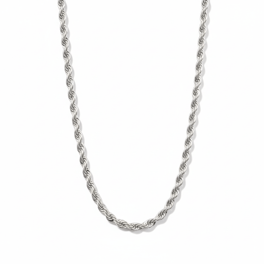 TWISTED ROPE - 3.5mm Chain Stainless Steel 24inch for Men & Boys - THE MEN THING