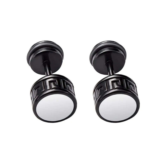 TWO-TONE CIRCLE - Pure Titanium Steel Piercing Ear Earrings for Men & Boys (2 Pcs) - THE MEN THING