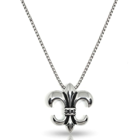 VALIANT FLEUR - 35mm Titanium Steel Pendant with 24inch Round Box 5mm Chain for Men & Boys - THE MEN THING