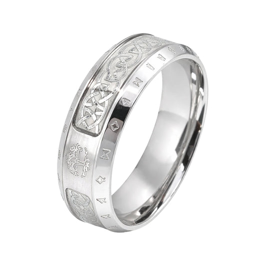 VALKNUT RUNE - Steel - Pure Stainless Steel Men’s Steel - Plated Ring (Size : 17-22-26) - THE MEN THING