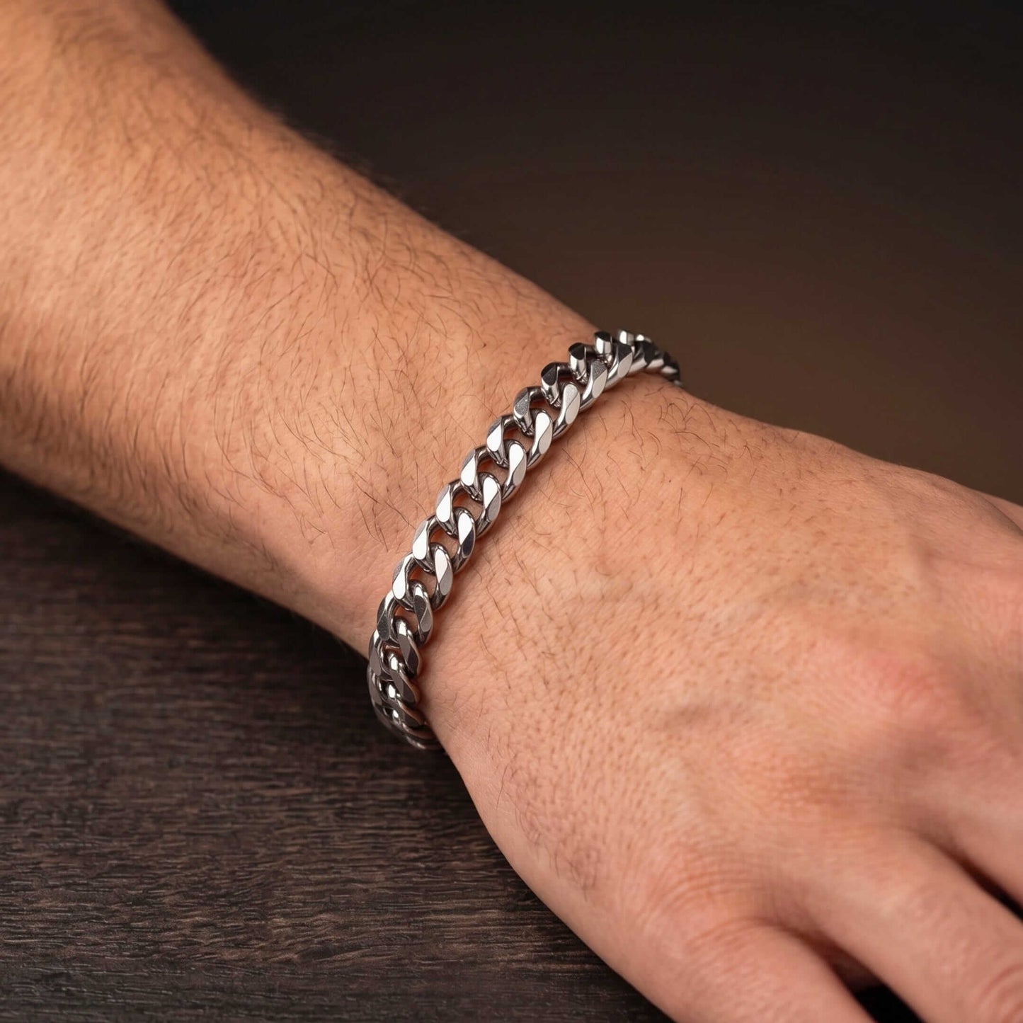 VELOC CURB - 8mm Titanium Steel Bracelet with Lobster Clasp for Men & Boy 8 inch — Steel Bracelets for Men | THE MEN THING