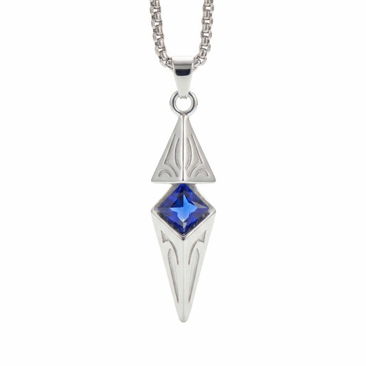 VELTRIX AZURE - 10mm Titanium Steel Pendant with 23inch Round Box 4mm Chain for Men & Boys - THE MEN THING