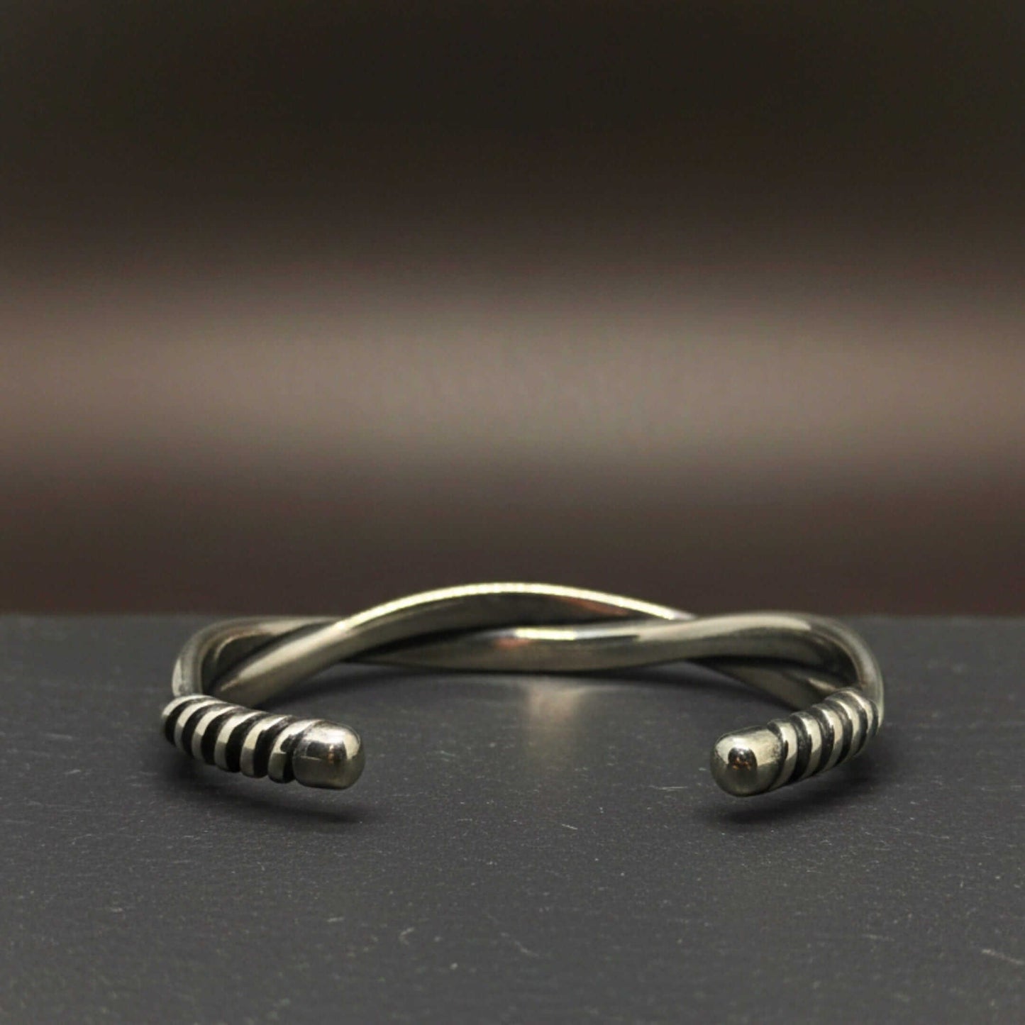 VERVE TWISTED - Open Bangle Bracelet (Adjustable) - 12mm Stainless Steel for Men & Boys — Steel Bracelets for Men | THE MEN THING