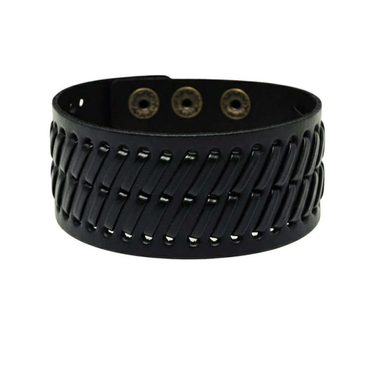 VIKING WEAVE - 35mm Genuine Leather Adjustable Bracelet for Men & Boys (8-8.5-9 inch) — Leather Bracelet for Men | THE MEN THING