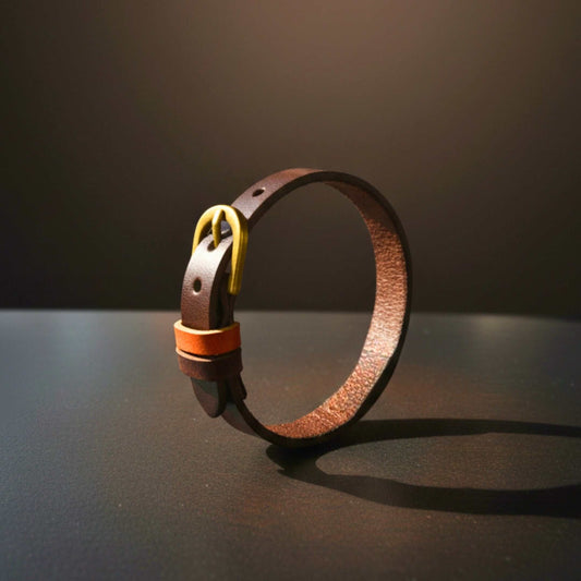VINTAGE LOOP - 10mm Dark Brown Genuine Leather Adjustable Bracelet for Men & Boys (8.8 inch) — Leather Bracelet for Men | THE MEN THING