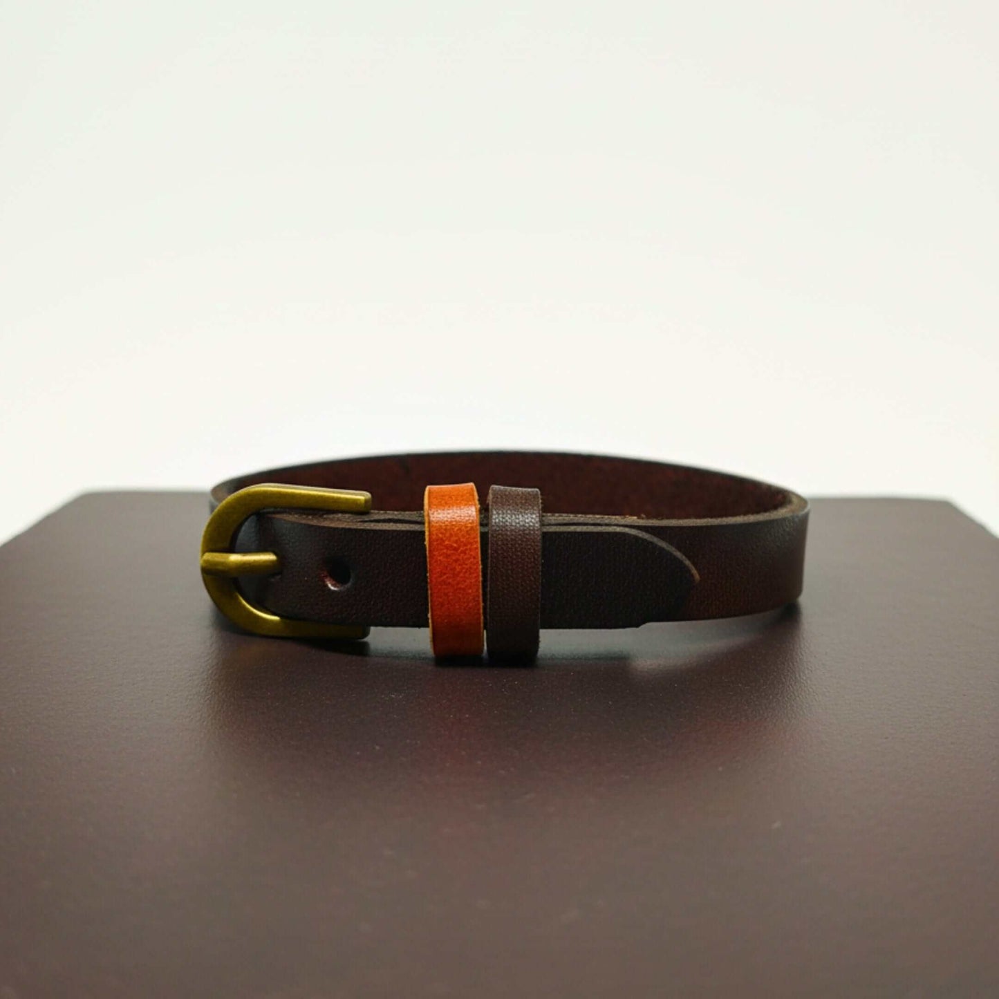 VINTAGE LOOP - 10mm Dark Brown Genuine Leather Adjustable Bracelet for Men & Boys (8.8 inch) — Leather Bracelet for Men | THE MEN THING