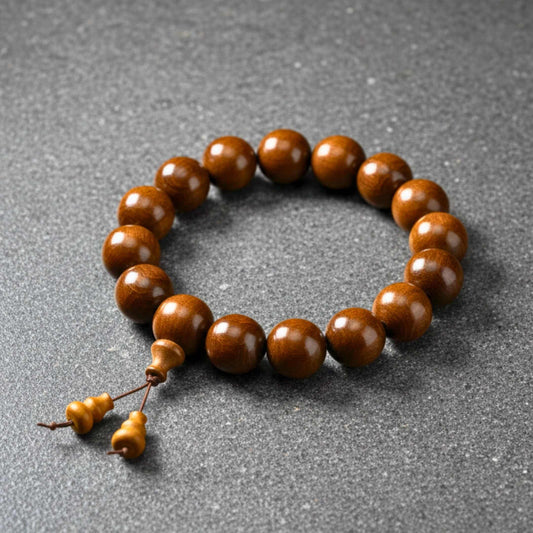 WALDOR - 21mm Wooden Beads Bracelet with Natural Stone - Adjustable Bracelet — Bead Bracelet for Men | THE MEN THING