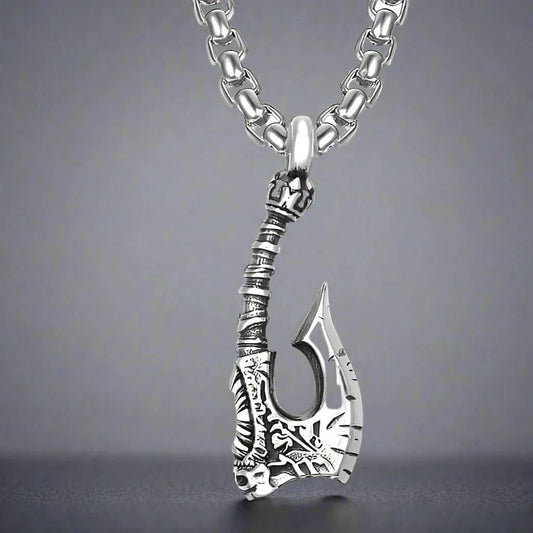 WARRIOR AXE - Alloy Pendant with Stainless Steel 24inch Round Box Chain, European trending Style for Men & Boy — SS Pendant/ Necklace for Men | THE MEN THING