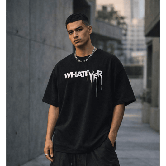 WHATEVER Oversized T-Shirt - Black — for Men | THE MEN THING