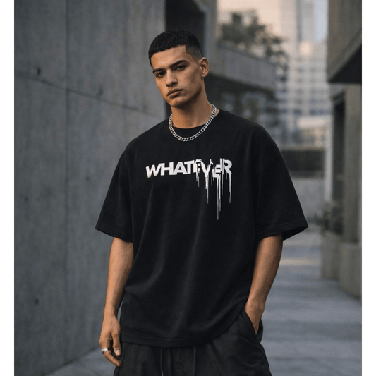 WHATEVER Oversized T-Shirt - Black - THE MEN THING