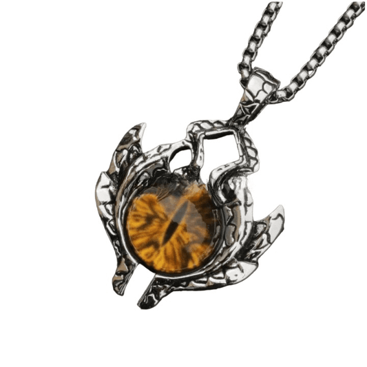YELLOW EYE PROTECT (T) - Pure Titanium Steel Pendant with Stainless Steel 24inch Round Box Chain, European trending Style for Men & Boy — SS Pendant/ Necklace for Men | THE MEN THING