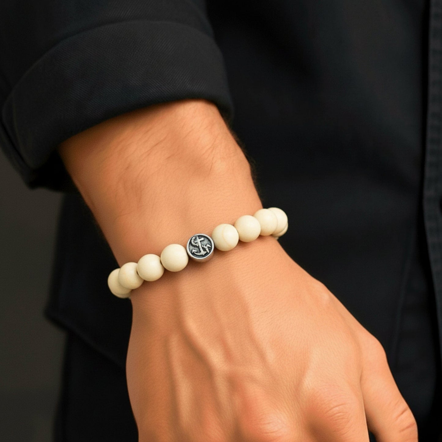 ZEN HOURS - 12mm Beads Bracelet with Natural Stone - Adjustable Bracelet - THE MEN THING