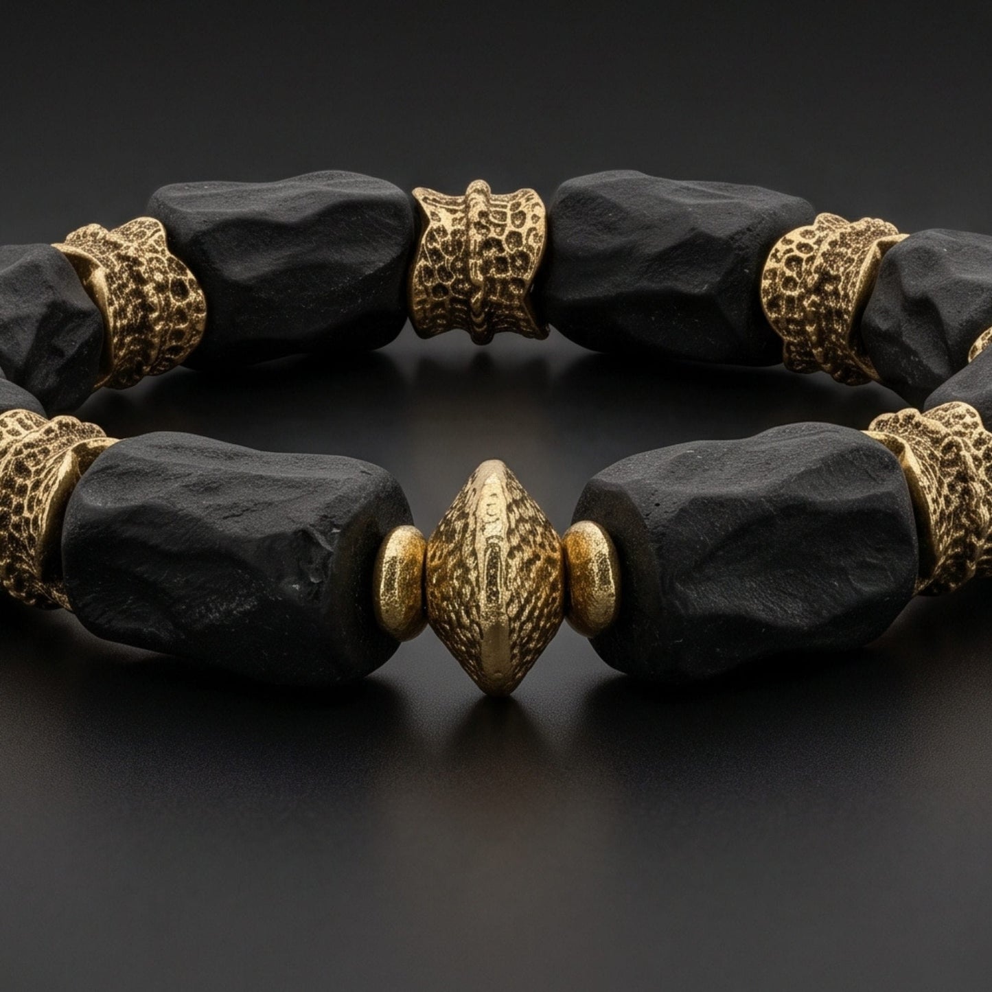 THE MEN THING Bead Bracelet ANCIENT ONYX - 8mm Beads Bracelet - Adjustable Bracelet