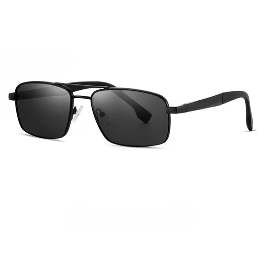 THE MEN THING Black Grey S15104 MAGNETAR HD Polarized Sunglasses for Men - UV400 Protection, Stainless Steel Frame