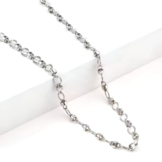 THE MEN THING Chain ALPHA LINK - 4.5mm Chain Pure Stainless Steel 23inch for Men & Boys