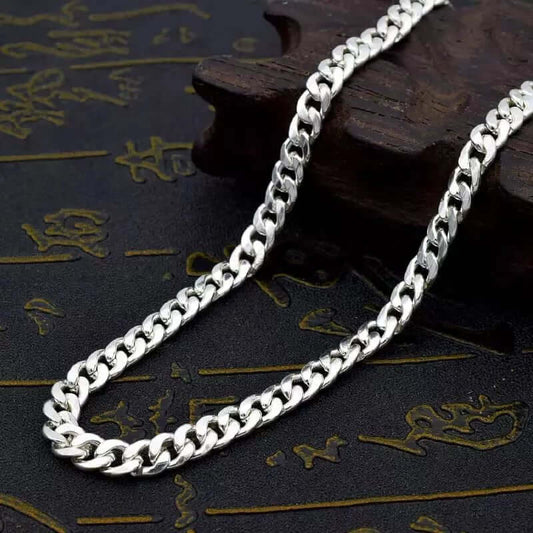 THE MEN THING Chain CUBAN CURB LINK CHAIN - 6mm Pure Stainless Steel Chain - 21inch for Men & Boys