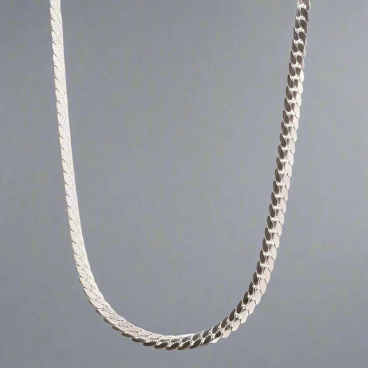 THE MEN THING Chain FLAT SNAKE CHAIN - 6.2mm Chain Pure Stainless Steel 24inch for Men & Boys