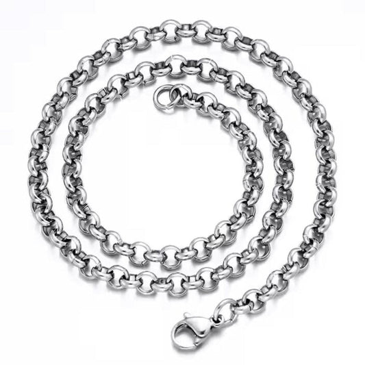 THE MEN THING Chain IMPERIAL KNOT - 7mm Chain Pure Stainless Steel 23inch for Men & Boys