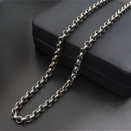 THE MEN THING Chain IMPERIAL KNOT - 7mm Chain Pure Stainless Steel 23inch for Men & Boys