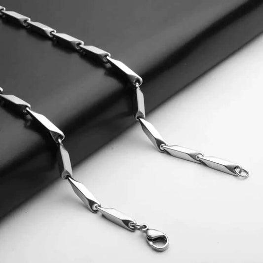 THE MEN THING Chain RICE CHAIN - Pure Stainless Steel 24inch - European Trending Style - Necklace for Men & Boy