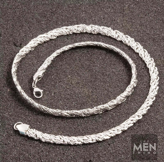 THE MEN THING Chain TWISTED CURB CHAIN - 6mm Pure Stainless Steel 24inch for Men & Boys