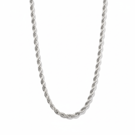 THE MEN THING Chain TWISTED ROPE - 3.5mm Chain Stainless Steel 24inch for Men & Boys