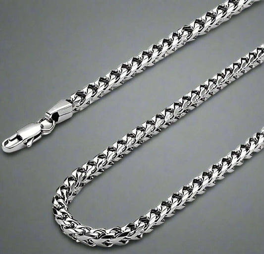 THE MEN THING Chain WHEAT CHAIN - 4mm Pure Stainless Steel Chain, 24inch for Men & Boys