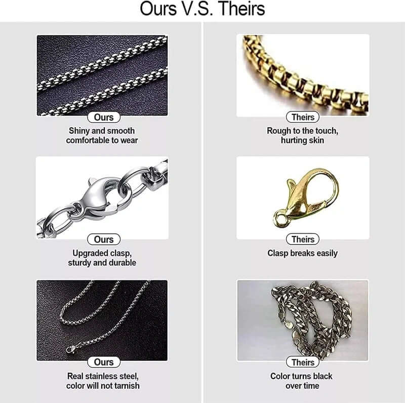 THE MEN THING Chain WHEAT CHAIN - 4mm Pure Stainless Steel Chain, 24inch for Men & Boys