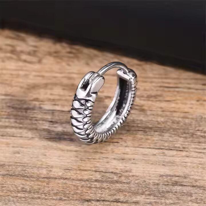 THE MEN THING Earring GRIM COIL - Pure Titanium Steel Hoop Earrings for Men & Boys (2pcs)