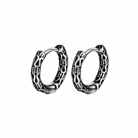THE MEN THING Earring INFERNO COIL - 10mm Pure Titanium Steel Hoop Earrings for Men & Boys (2pcs)