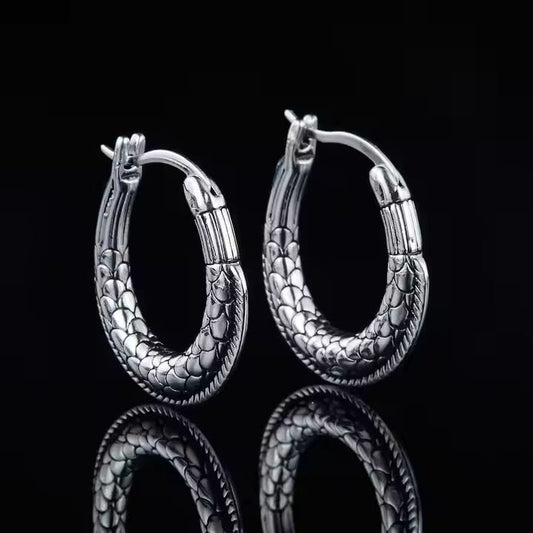 THE MEN THING Earring OURO LOOP - 27mm Pure Titanium Steel Hoop Earrings for Men & Boys (2pcs)