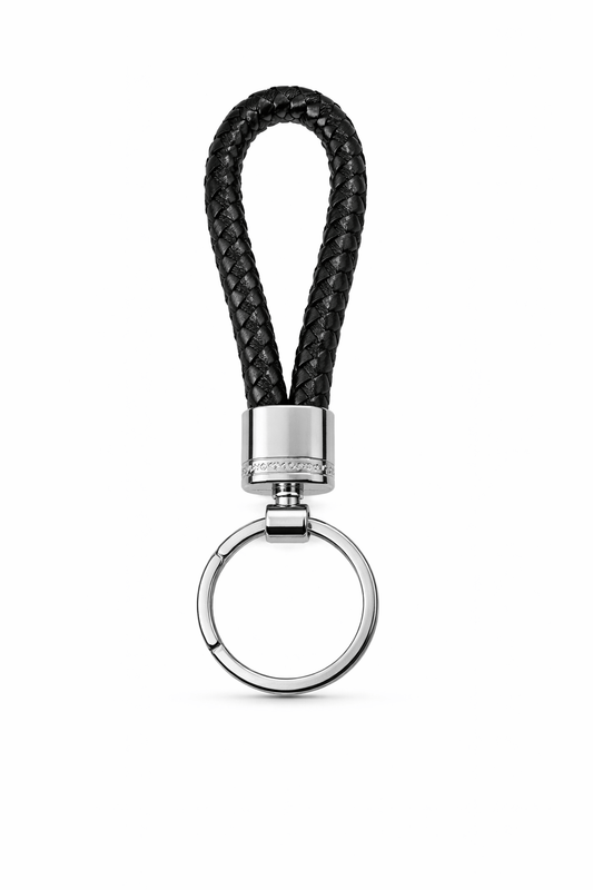 THE MEN THING KeyChains CRIMSON LOOP BRAIDED - BLACK - Stainless Steel Keychain for Men & Boy