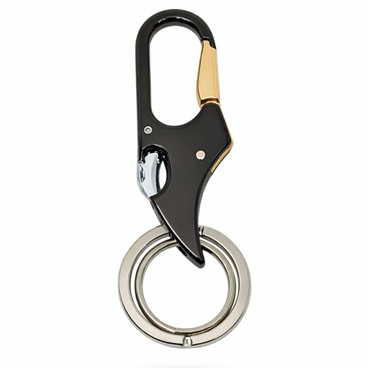 THE MEN THING KeyChains FALCON BEAK - GUNMETAL BLACK & GOLD - Stainless Steel Keychain for Men & Boy