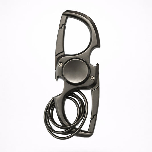 THE MEN THING KeyChains STEELNEX SPIN DUAL - GUNMETAL GREY - Stainless Steel Keychain for Men & Boy