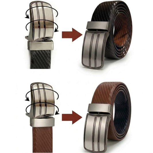 THE MEN THING Leather Belts AUREX BROWN - Premium Genuine Leather Reversible Belt for Men & Boys | Durable & Stylish for Everyday Wear