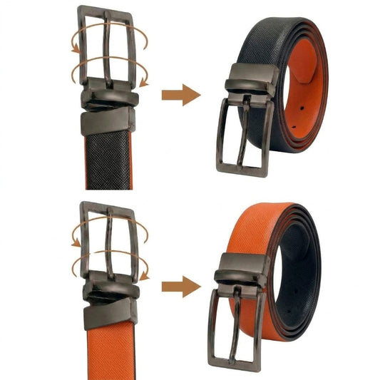 THE MEN THING Leather Belts BRANOR BROWN - Premium Genuine Leather Reversible Belt for Men & Boys | Durable & Stylish for Everyday Wear