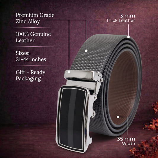 THE MEN THING Leather Belts Mens Genuine Leather Belt | 2 in 1 Reversible (Black & Brown) (1 Pc.) - NEXVIOR - KLYNT
