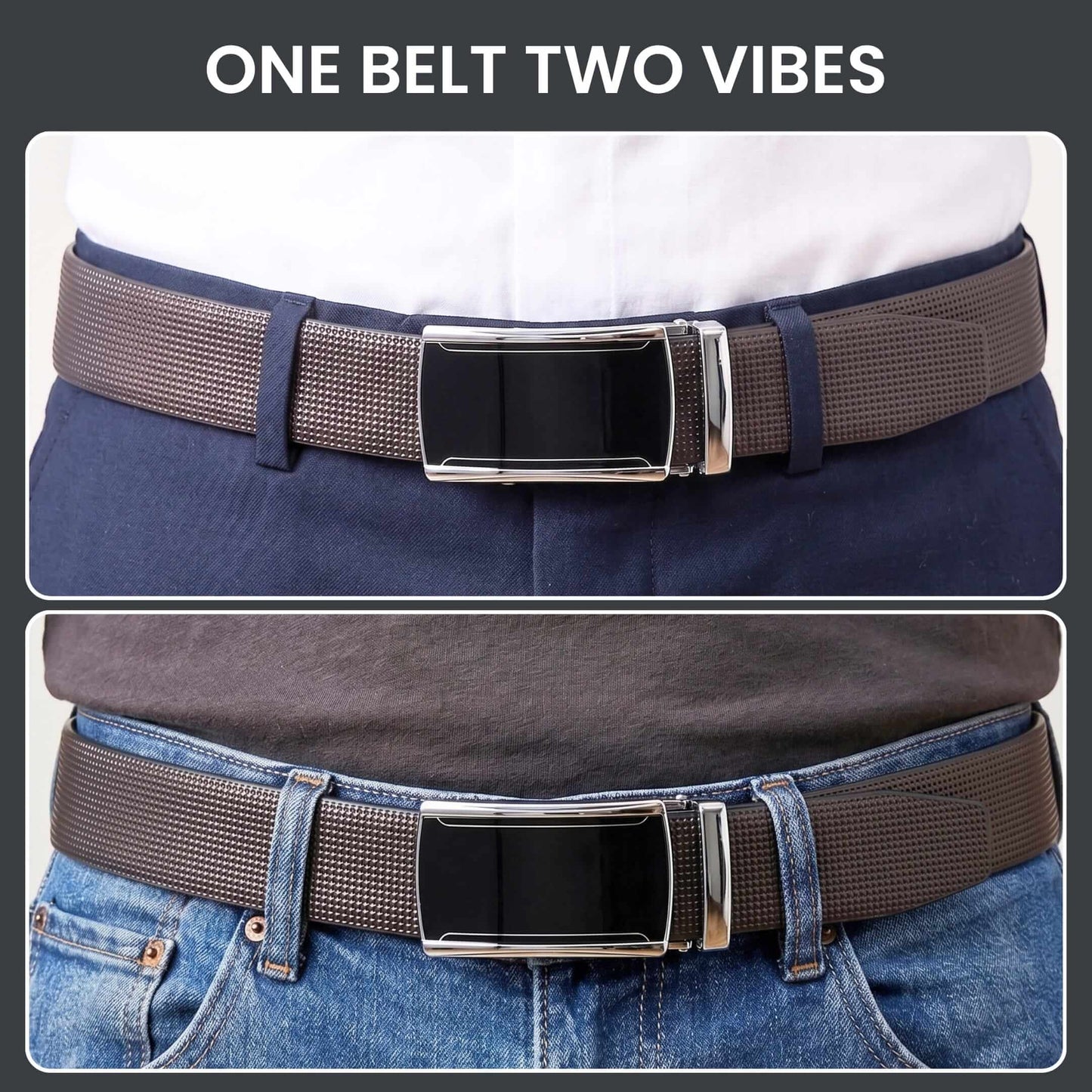 Mens Genuine Leather Belt | 2 in 1 Reversible (Black & Brown) (1 Pc.) - NEXVIOR - VELMIR — Leather Belts for Men | THE MEN THING