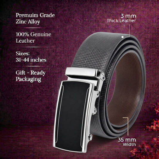 Mens Genuine Leather Belt | 2 in 1 Reversible (Black & Brown) (1 Pc.) - NEXVIOR - VELMIR — Leather Belts for Men | THE MEN THING