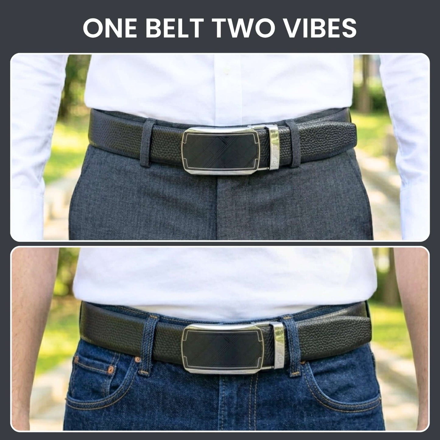 Mens Genuine Leather Belt | 2 in 1 Reversible (Black & Brown) (1 Pc.) - REXVA - ORLUX — Leather Belts for Men | THE MEN THING