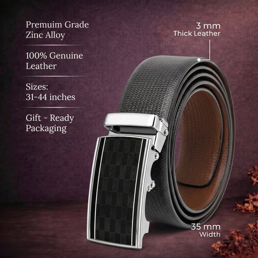 THE MEN THING Leather Belts Mens Genuine Leather Belt | 2 in 1 Reversible (Black & Brown) (1 Pc.) - SIGNORA-ARKON